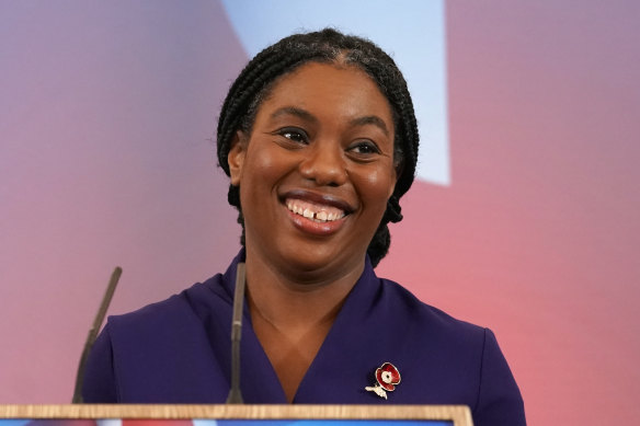 Kemi Badenoch speaks after being elected as the new leader of the opposition Conservative Party.