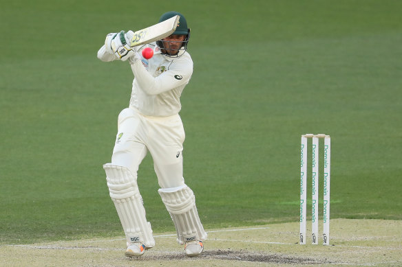 Usman Khawaja survived to be 37 not out.