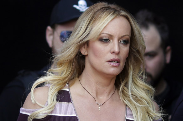 Adult film actress Stormy Daniels, pictured in 2018. Her lawyer said she met on Wednesday, March 15, 2023, with prosecutors who are investigating hush money paid to her on behalf of Donald Trump.