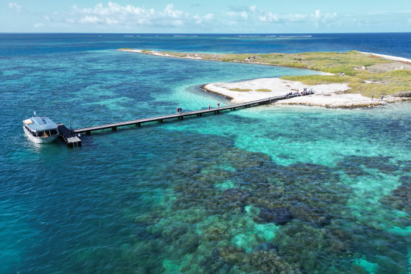 A Coral Expeditions tender at Beacon Island.