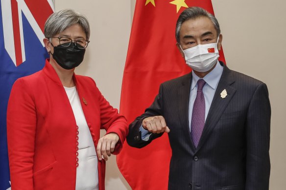 Australian Foreign Minister, Penny Wong meets with Wang Yi in Bali. 