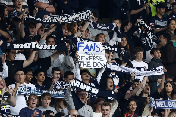 Fans show their disappointment with the APL’s decision to move the next three grand finals to Sydney.