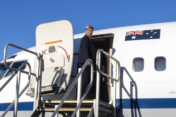 Foreign Affairs Minister Penny Wong leaving from Adelaide Airport on Monday for her trip to the Middle East.