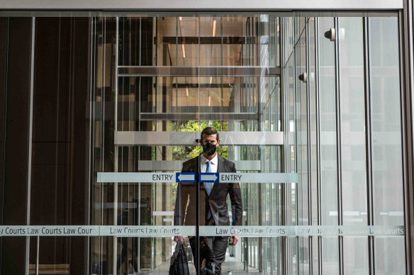 Ben Roberts-Smith leaving the courthouse on Monday. 