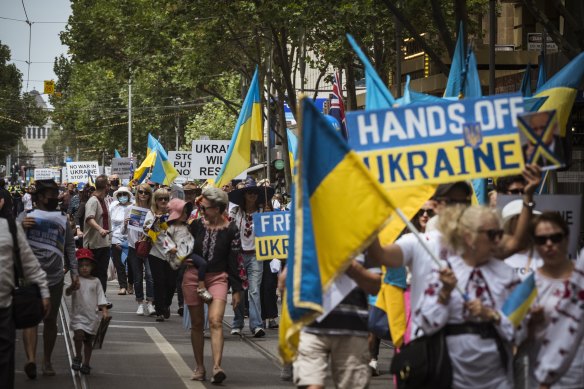 The march in Melbourne on Sunday.