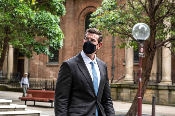 Ben Roberts-Smith outside the Federal Court on Monday.