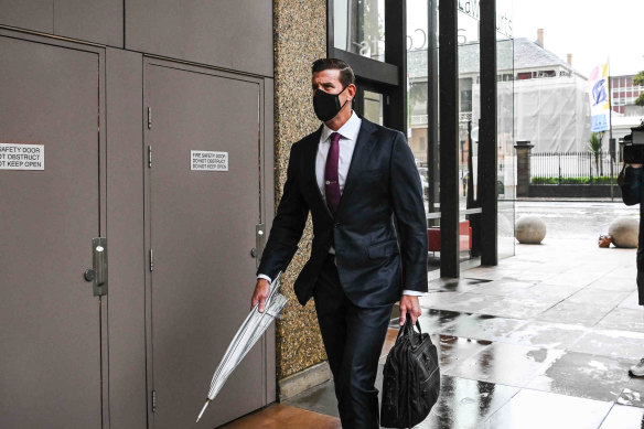 Ben Roberts-Smith arrives at the Federal Court in Sydney on Monday.