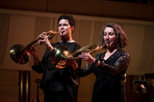 Horn players, Dorée Dixon and Carla Blackwood.