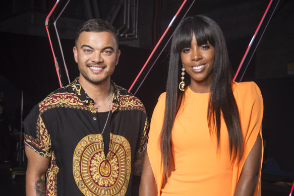 The Voice coaches Guy Sebastian and Kelly Rowland are currently in the US.