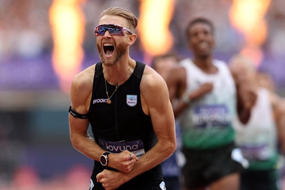 Josh Kerr wore a specially designed “speed suit” when he broke the world record in the mile.