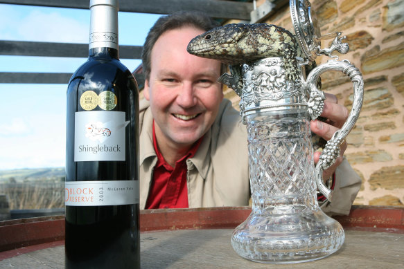 Shingleback co-founder John Davey after winning the prestigious Jimmy Watson Memorial Trophy  in 2006. 