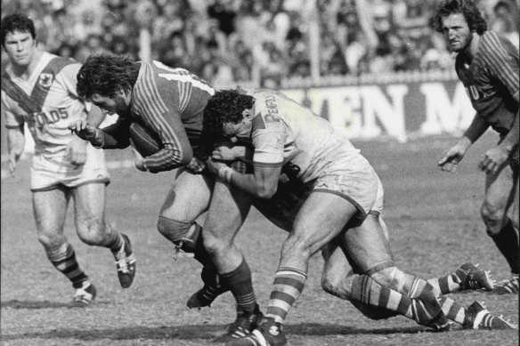 Grand final action in 1977.