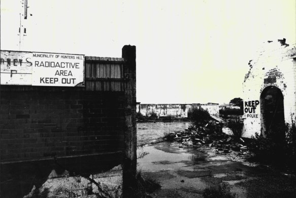 A historical photo of contamination sites at Hunters Hill.