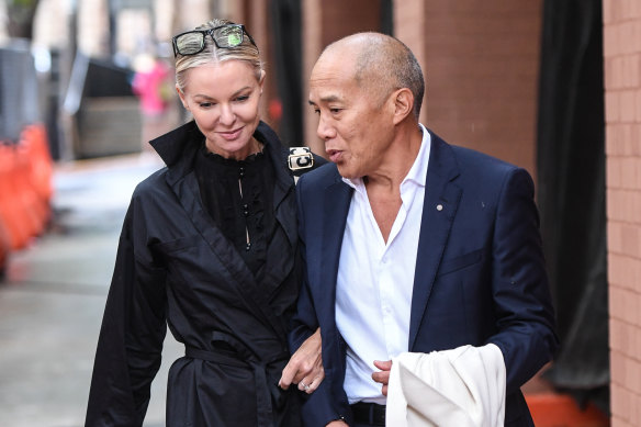 Charlie Teo and his partner Traci Griffiths outside the hearing this week.