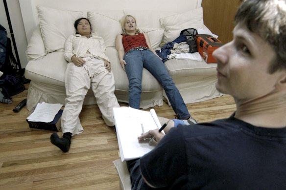 Mitchell on the set of Shortbus.