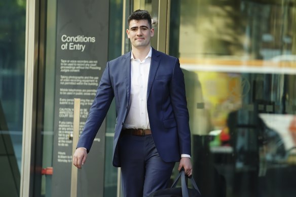 Jacob Hersant outside the County Court on Tuesday.