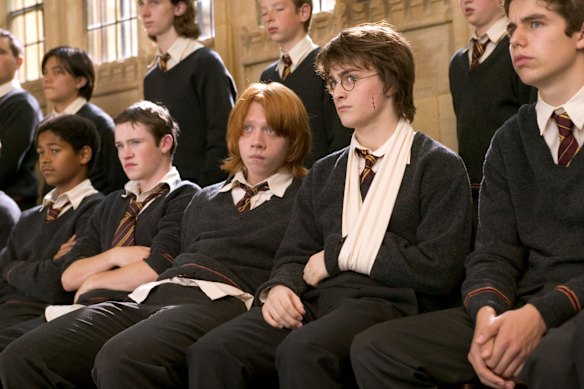 Rupert Grint and Daniel Radcliffe in a scene from Harry Potter and the Goblet of Fire. 