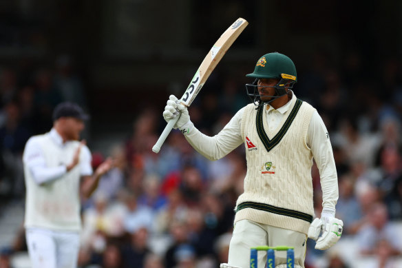 Usman Khawaja has passed 50 for the fourth time this series.