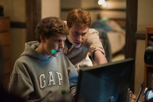Jesse Eisenberg and Armie Hammer in The Social Network.