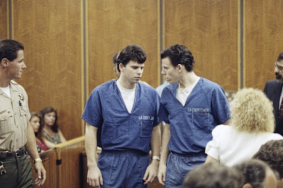 Lyle and Erik Menendez in court in 1990.