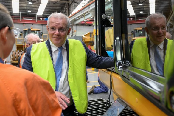 Prime Minister Scott Morrison campaigning in Melbourne.