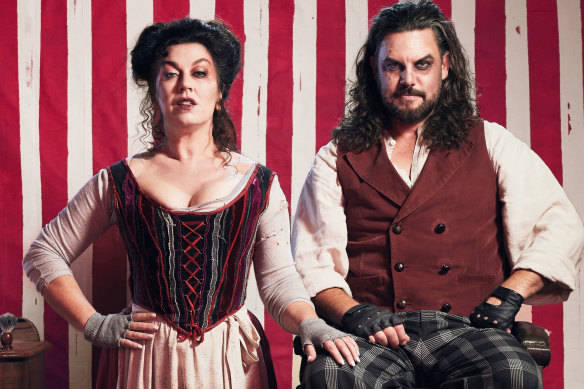 Antoinette Halloran and Ben Mingay star in Sweeney Todd: The Demon Barber of Fleet Street.