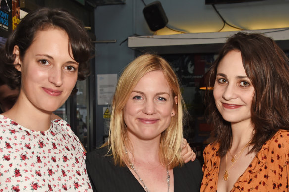 Besties: Phoebe Waller-Bridge, Vicky Jones and actor Tuppence Middleton at the after party for "The One" in 2018.