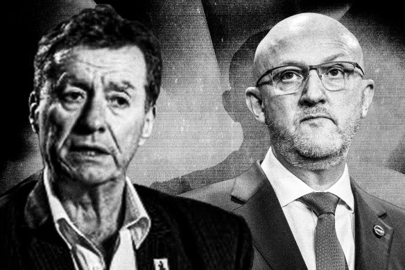 Former intelligence operative Neil Fergus and ASIO chief Mike Burgess.