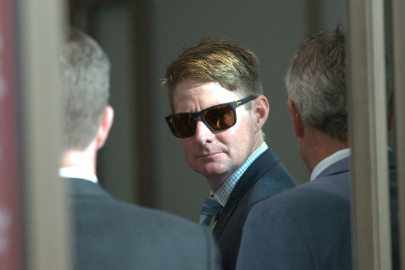 Trainer Jarrod McLean arrives at court on Wednesday.