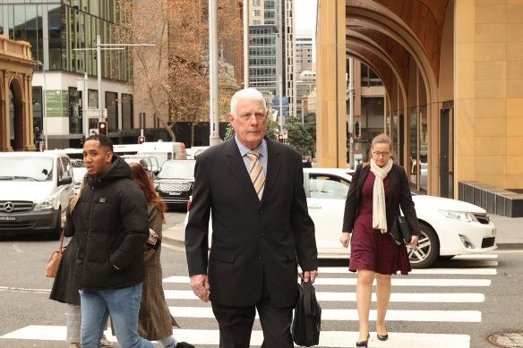 Ben Roberts-Smith’s father Len arriving at the Federal Court on Tuesday.