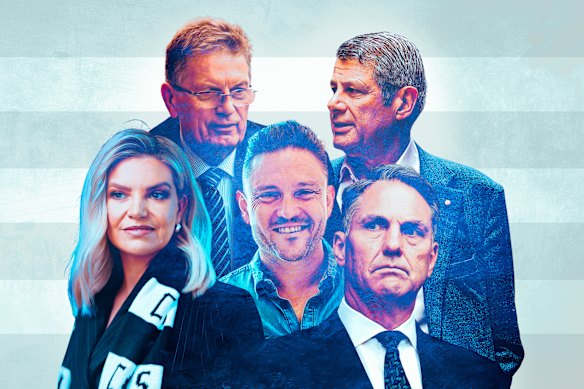 Rebecca Maddern, former premiers Ted Baillieu and Steve Bracks, Cotton On founder Nigel Austin, and deputy PM Richard Marles.
