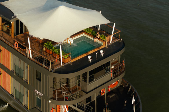 The 20-suite Aqua Mekong … billed as the first five-star vessel to cruise the Mekong Delta to Cambodia.
