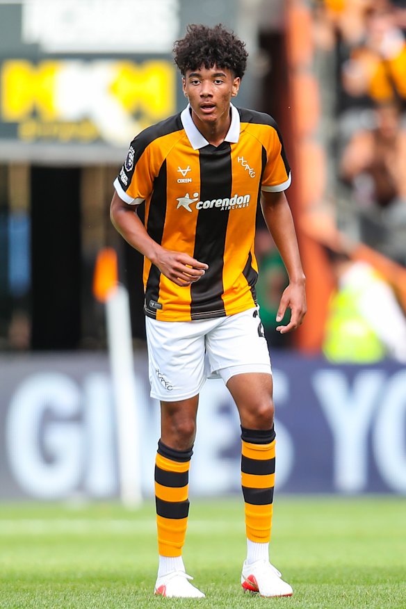 Lucas Herrington in pre-season action for Hull City last week.