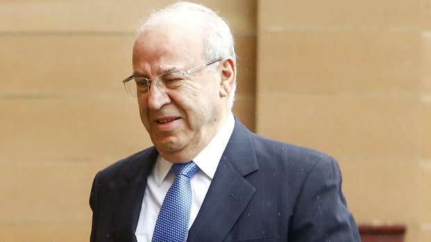 Eddie Obeid outside the Darlinghurst Supreme Court on December 15, 2016, shortly before he was sent to prison for a maximum of five years.
