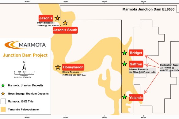 Marmota’s Junction Dam uranium project sits close to Boss Energy’s Honeymoon operation in South Australia.