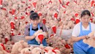 From our factory to your living room floor: Employees produce Christmas stuffed toys for export in Lianyungang, Jiangsu Province of China.