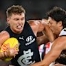 Patrick Cripps is one of the best at winning centre clearances.