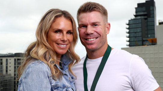 Candice and David Warner earlier this year.