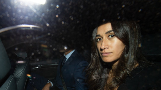 Waiting game: Maria Folau's was by her husband's side during his code of conduct hearing last month in Sydney. 