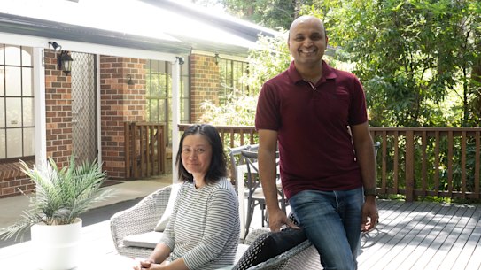 Lhing Vaiphei (L) and Vikas Singh (R) decided to upsize in Cherrybrook rather than buying out of the suburb.