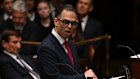 NSW Treasurer Daniel Mookhey delivers his budget speech in NSW parliament on Tuesday.