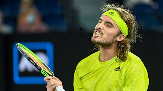 Stefanos Tsitsipas feels the heat against Daniil Medvedev. 
