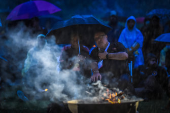 The Invasion Day dawn service at Kings Domain. 