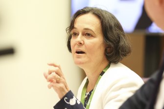 Department of Health Associate Secretary Caroline Edwards during a Senate estimates hearing at Parliament House in Canberra on  Tuesday.