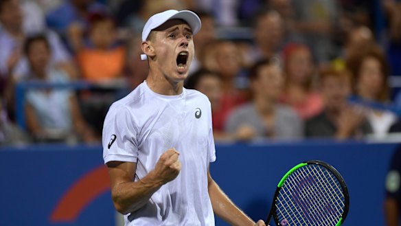 Surge: Alex de Minaur, who is projected to be Australia's new top-ranked male tennis player.