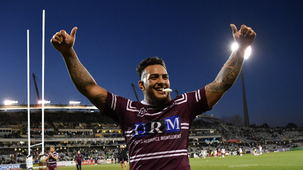 Addin Fonua-Blake  led from the front for Manly last season.