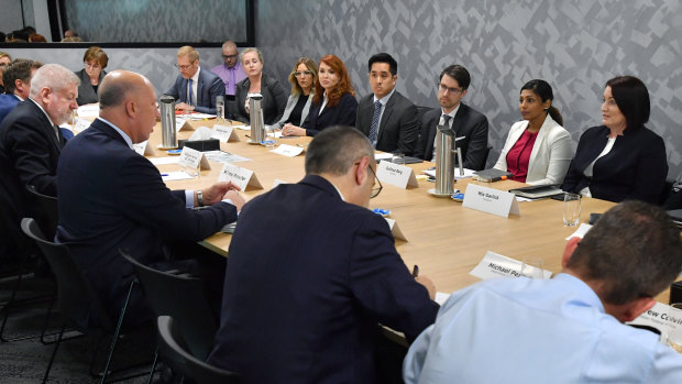 The meeting of government officials, social media companies, and internet service providers in Brisbane on Tuesday.