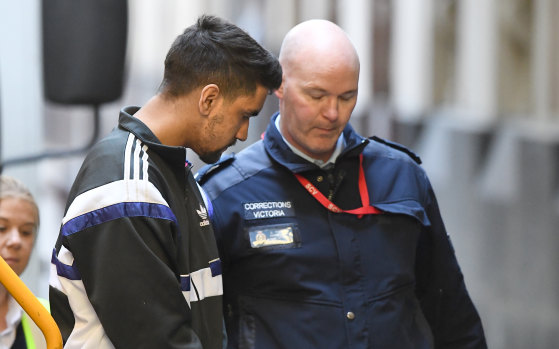 Codey Herrmann arrives at the Supreme Court in Melbourne on Tuesday