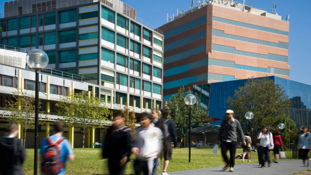 Caulfield Campus, Monash University. One of six campuses where exams have been postponed. 