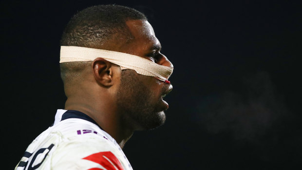 No excuses: Suliasi Vunivalu refused to come from the field despite a broken nose.
